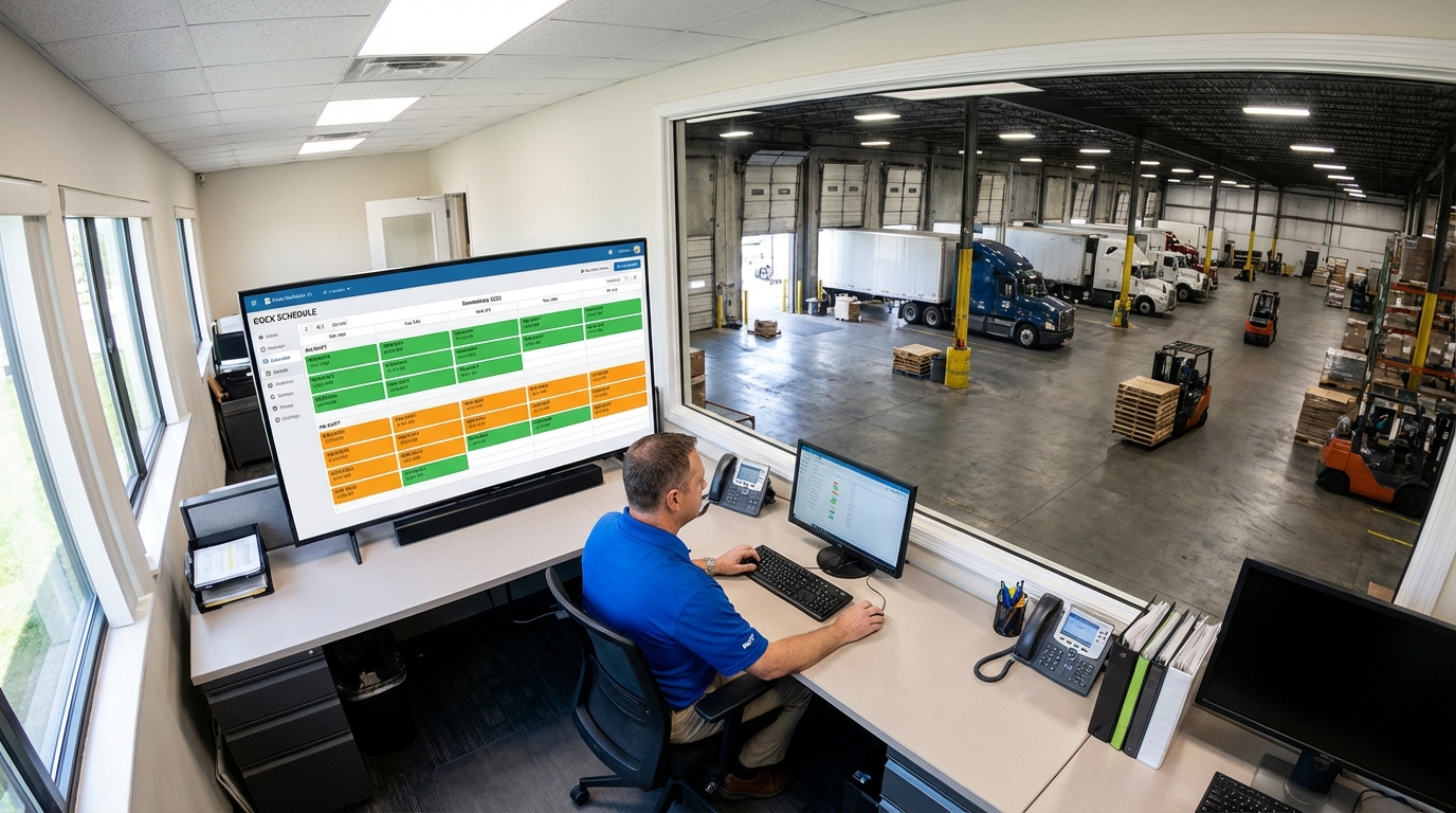 Confirmed appointment on the dock scheduling calendar